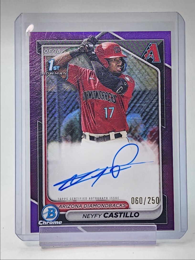 NEYFY CASTILLO 2024 BOWMAN CHROME 1ST PURPLE REFRACTOR AUTO /250 Q0266