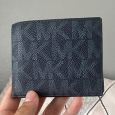 Michael Kors Mens Blue Logo Bifold Wallet, Fo...