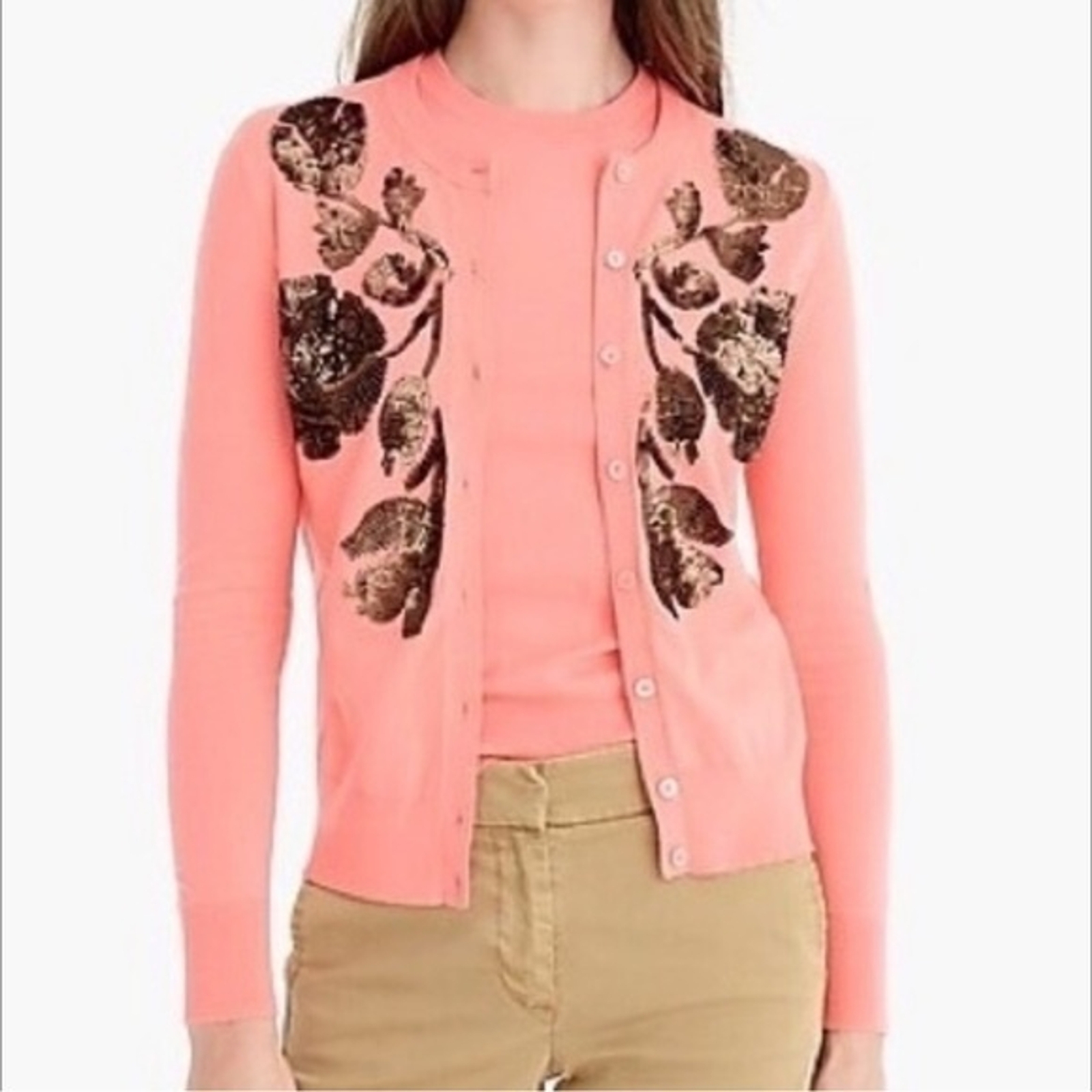 Sequin J Crew Cotton Jackie Cardigan Sweater NWT Sequin Jackie