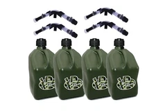 VP Racing 4 Pack Camo Square 5 Gallon Fuel Jugs+ Hose, Hose Bender