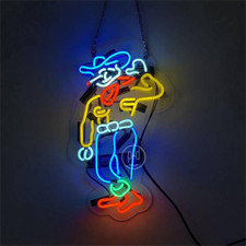 Las Vegas Cowboy Kasino Neon Sign Spielzimmer Party Leuchtreklame Dekor 17"x14"