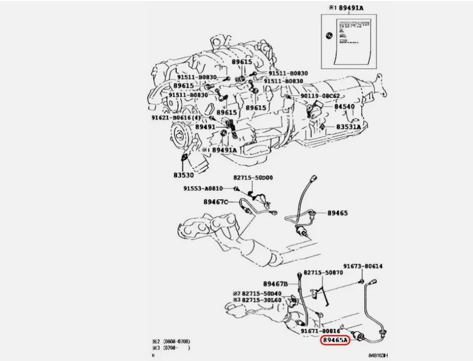 Sensor de oxígeno TOYOTÅ Lexus LS460 LS460L O2 89465-50170 NUEVO Foto 4 de 4