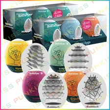 Satisfyer Masturbator EGG 💋Male Pocket Pussy Ribbed Sleeve Stroker Sex Toy Men