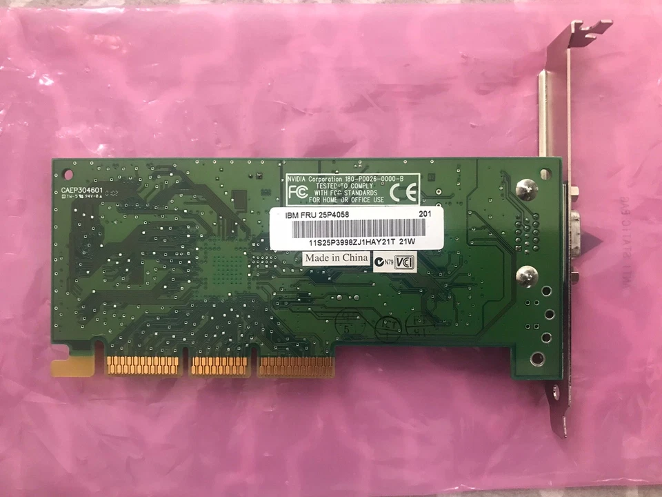 NVIDIA Vanta-16 AGP Video Card IBM FRU 25P4058 - Image 2 of 3