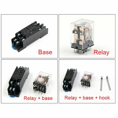 Juego de relés electromagnéticos 12VDC 24VDC 36VAC 110VAC 220AC 24VAC relé de alimentación de bobina - Imagen 8 de 8