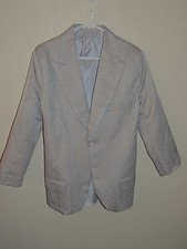 MENS PAITANO SILVER/GRAY POLYESTER 1 BUTTON TUXEDO JACKET 38R