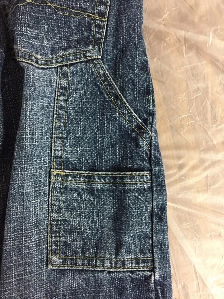 Pantalones de mezclilla vintage Y2K Avirex para niños 5 azules carpintero logotipo utilitario ropa de calle Foto 3 de 4