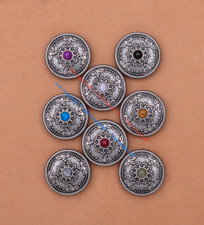 10x Silver Tone Tribal Sun Flower DIY Leather Craft Turquoise CONCHOS SCREW BACK