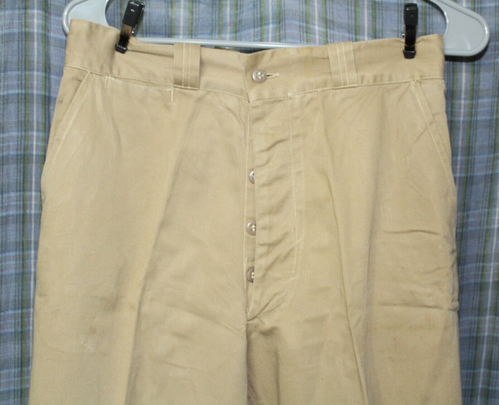 Vtg Late 1950's Early 1960's US Army Khaki Chino Trousers Chinos 29 W x 32 L