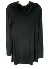 New Cuddl Duds Softwear Tunic Shirt Black Small Long Sleeve A293090 Women CB90B