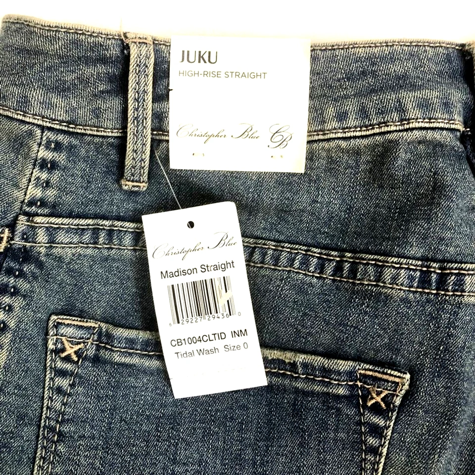 Y2K Stretch Straight Classic Jeans Size 0 High Rise Madison by Christopher Blue - Image 2 of 4