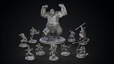 3D Printed Clay Cyanide Feng Zhizi Gorilla Men Tribes Factions Ragnarok D&D