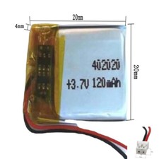 50pcs 3.7V 120mAh 402020 Li-Polymer Li Battery JST-PH 2pin 2.0 For GPS DVD