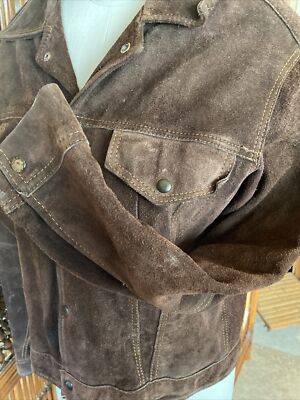 Vtg Miller Western Wear Suede “Jean Look” Cowhide Leather Jacket 