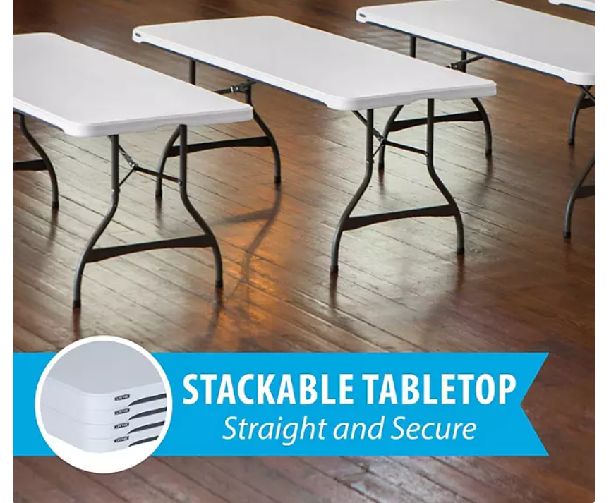 Lifetime 6' Commercial Grade Stacking Folding Table (Model 80272) FREE ...