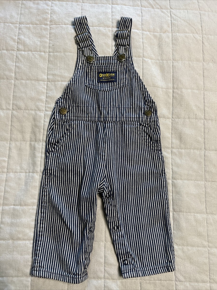 made in USA オシュコシュ　OSHKOSH B'GOSH Vintage USA Made OshKosh B'Gosh Engineer Striped Denim Bib