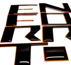 FOR NISSAN FRONTIER 2022 - 24 BLACK ORANGE OUT 3D RAISED DOMED FRONT GRL LETTERS