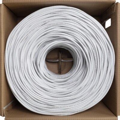 Pluscom 305M RJ45 Cat6 FTP Foil Shielded Twisted CCA Network Ethernet Patch Cable Pull Box