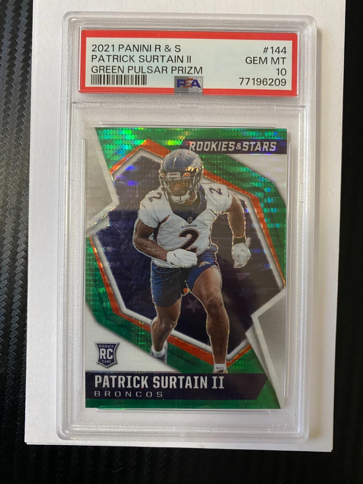 Patrick Surtain II Panini Rookies & Stars #144 Green Pulsar