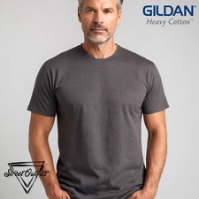 Gildan Heavy Cotton T Shirt Mens Plain Short Sleeve Crew Neck