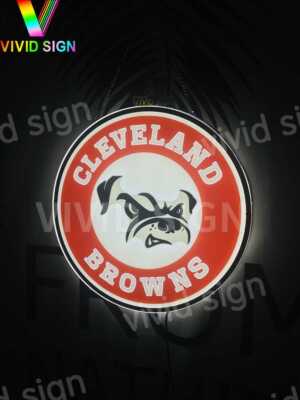 Cleveland Browns Dawg Pound 3D LED 16''x16'' Neon Light Sign Lamp Man Cave Decor