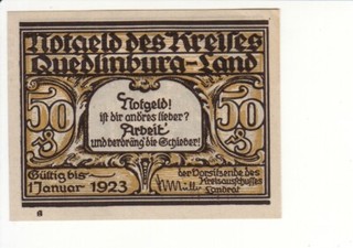 50 Pf Quedlinburg Land (G/M 1089.1a / L 1059.1) "g" ohne Drfa.