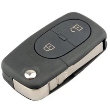2 BUTTON REMOTE FLIP KEY CASE FOB SHELL + NEW BLANK KEY HEAD FITS AUDI A2 A3 A4