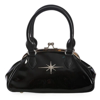 Banned Rockabilly Handtasche - Stars Lover | Vintage Bat Spiderweb Lack Goth