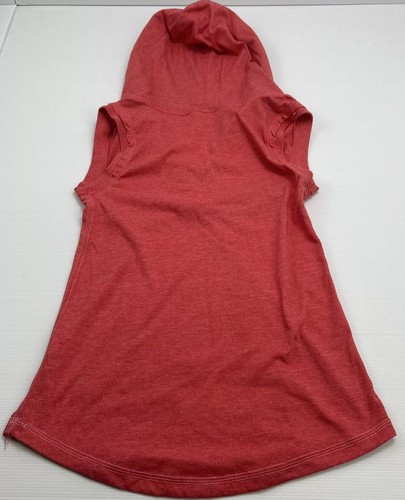 Lorna Jane Life Sleeveless Workout Hoodie XS 1990 Never Give Up Coral and Grey - Picture 3 of 13