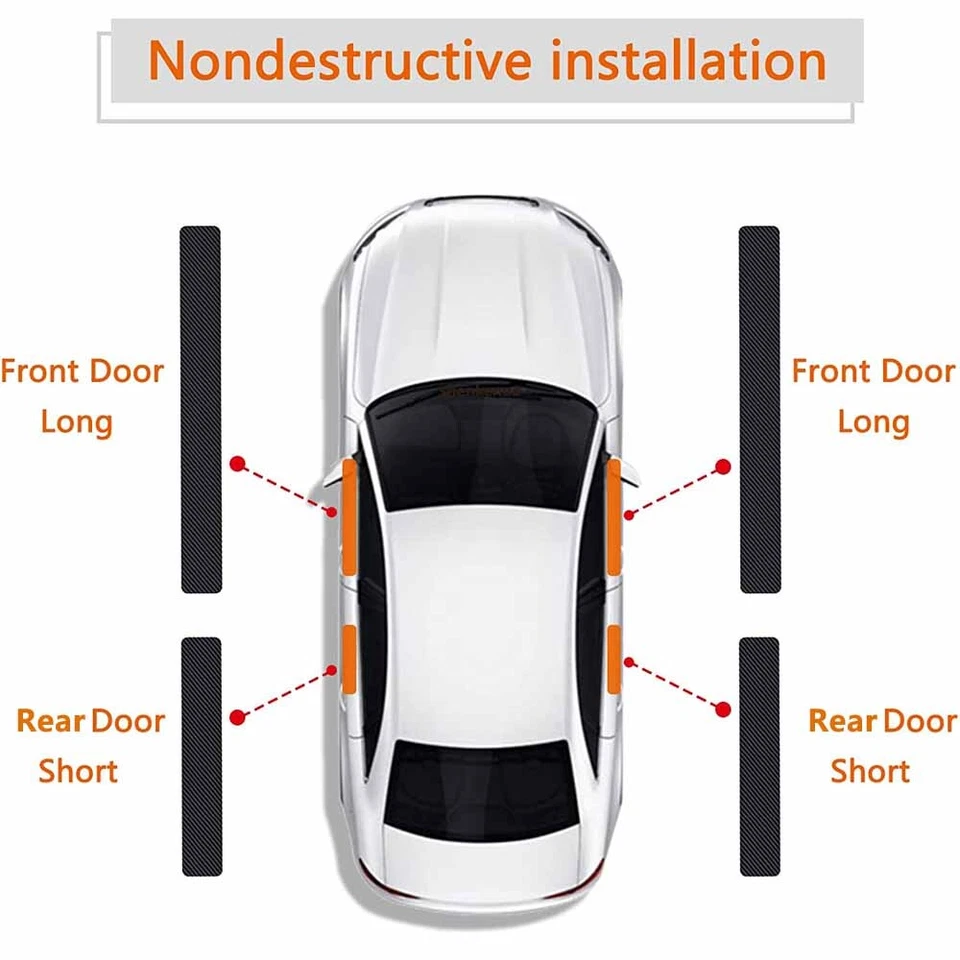 Pegatina de fibra de carbono para protector de placa de desgaste de umbral de puerta de auto Chevrolet Stock en EE. UU. Foto 4 de 4