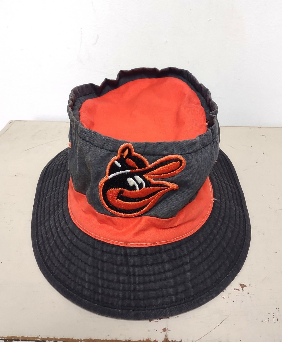 Vintage BALTIMORE ORIOLES Floppy Bucket Hat Dark Gray & Orange