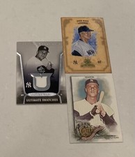 Roger Maris Yankees Ultimate Swatches- Topps A&G/ Diamond Kings (3) Card Lot!