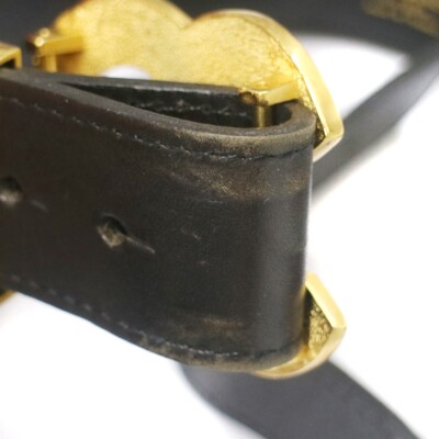 Chanel Black Leather Belt #65/26 96A Small Good 183520 | eBay display picture 1