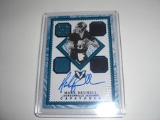 MARK BRUNELL 2017 PANINI VERTEX GAME USED QUAD JERSEY AUTO 38/49 SIGNED CARD