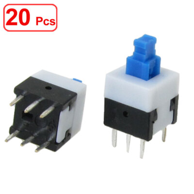 20 Pcs 8mm x 8mm x 17mm Latching Tactile Tact Push Button Switch Self Lock 6 Pi