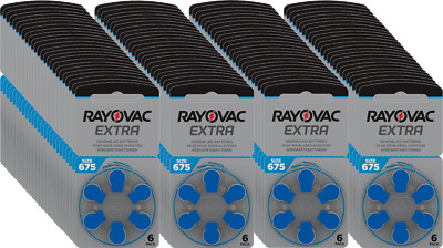 600 x Rayovac Extra Advanced Hearing Aid Batteries 675 675AUN-6XEMF 100 Blisters