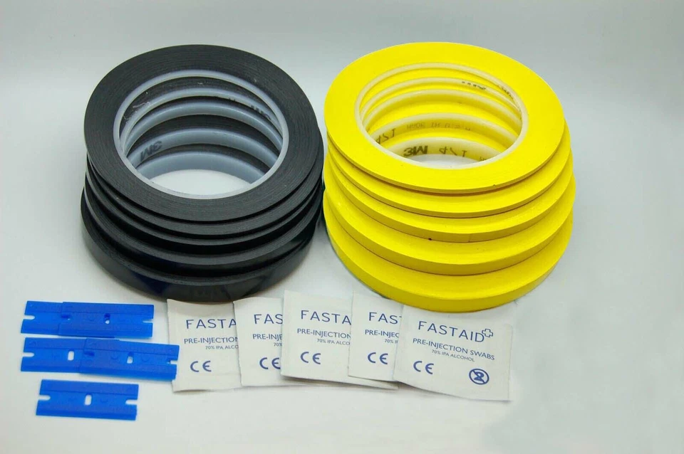 Kit de cinta de vinilo para decoración, enmascaramiento, marcado, pintura de automóviles, pisos, arte, artesanía