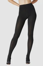 Stems Women's Black Solid Fleeced Lined Thermal Tights Size L