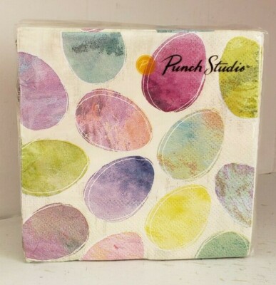 Easter 10 X 10 Paper Napkins Marbled Eggs Beverage/Cocktail 3 Ply Punch Studio 