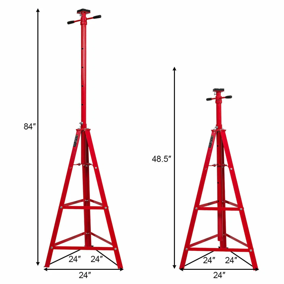 Goplus Heavy Duty 2 Ton Under Hoist Tripod Jack Adjustable Height 48.5"- 84" Foto 3 de 4