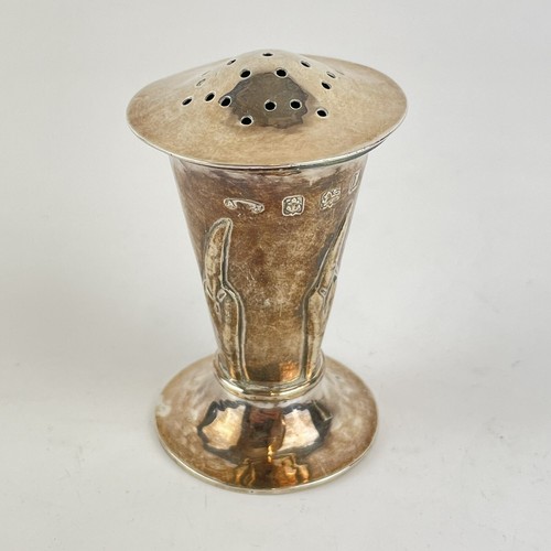 Antique Arts & Crafts Solid Silver Pepper Shaker A E Albert Edward Jones 1910 - Picture 3 of 9