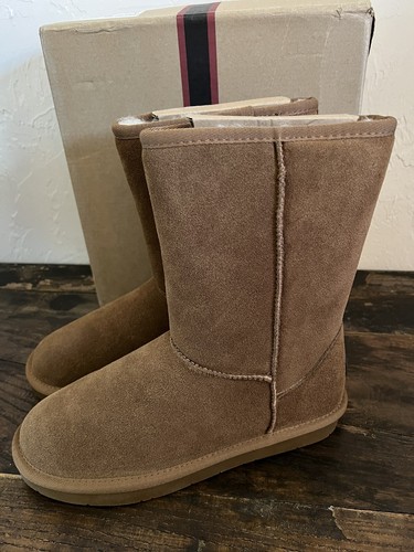 AOMAIS Suede Sherpa mid calf wool lined winter boots boots, women's size 8 - Picture 2 of 12