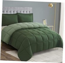 3 Pieces California King Comforter Set, Modern Breathable Oversized King Green
