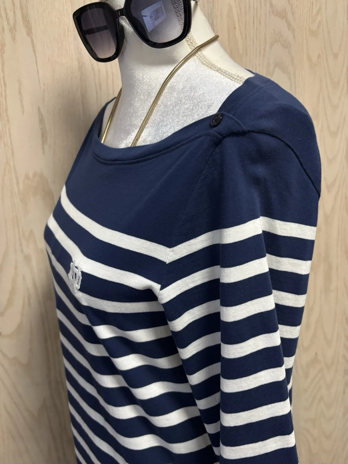 PALM ANGELS Abito felpa LADY IRISH Peter Millar Pima cotone classico a righe blu navy taglia M.