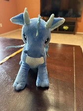 Aurora Sparkle Tales Blue Dragon Medium Plush Toy with Glitter Accents