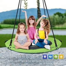 40" Saucer Tree Swing Set 700lb for Kids Outdoor Round Mat with 2 Hanging Straps