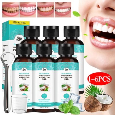 Coconut Oil Pulling Coconut & Mint Mouthwash - Natural Teeth Whitening 100ml UK