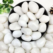 20lbs White River Rocks, 1-2 Inch Natural Pebbles for Indoor Plants, High Pol...