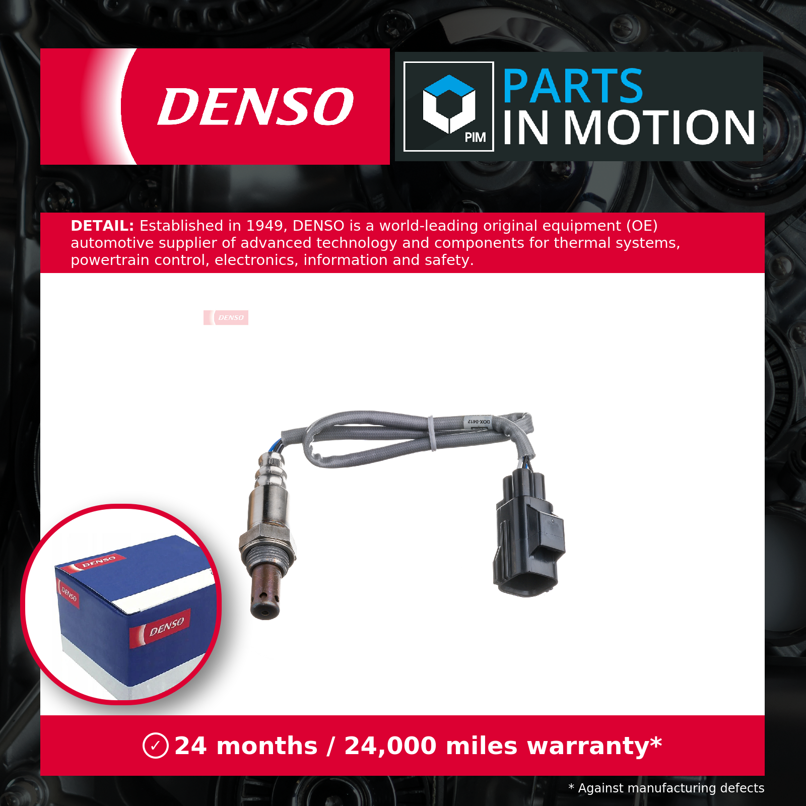 Lambda Sensor DOX-0412 Denso Oxygen 8658237 Genuine Top Quality Guaranteed New
