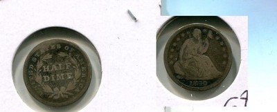 1840 P SEATED HALF DIME SILVER COIN GOOD 5857T
